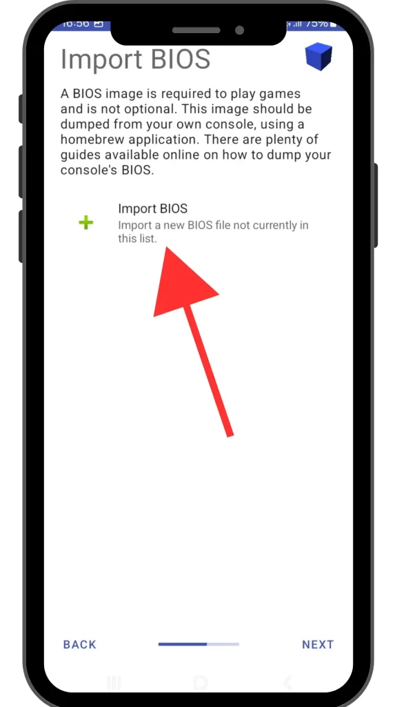 Click on Import BIOS